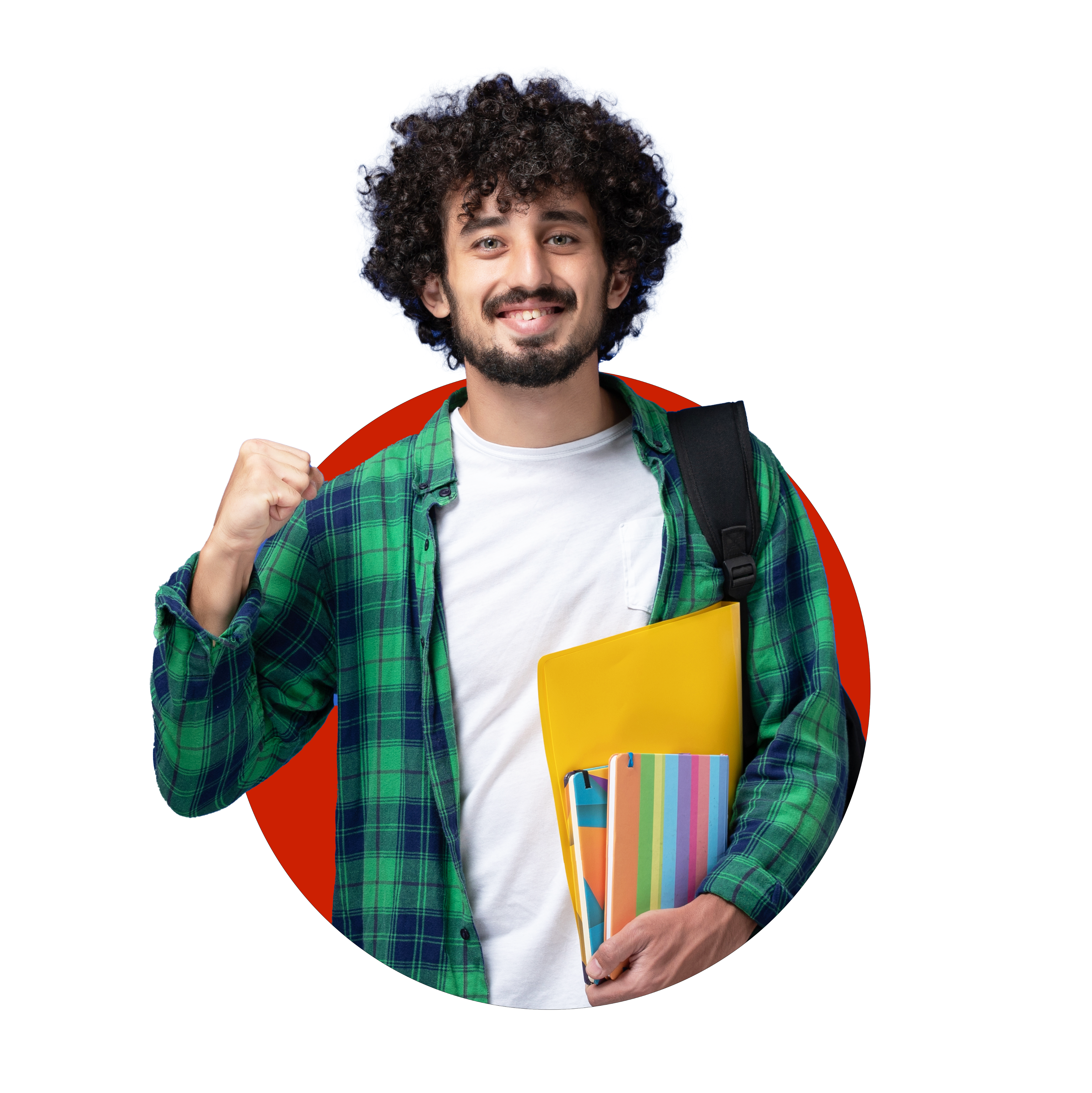 Student holding books